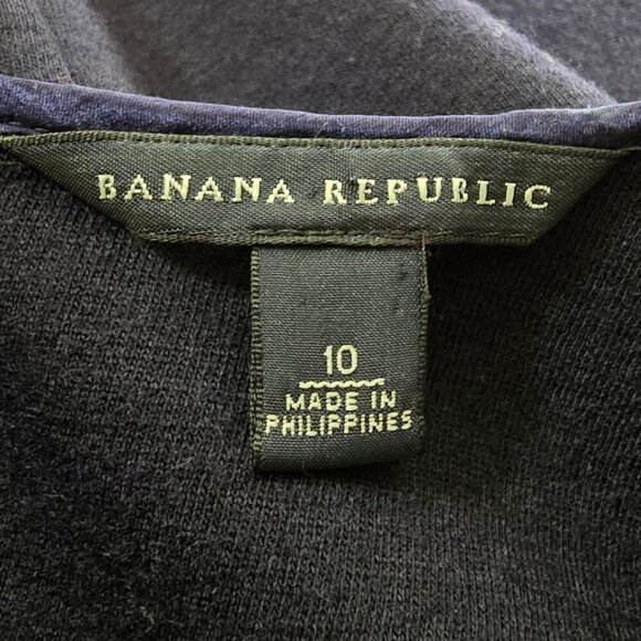 Banana Republic Navy Esther Pintuck Wool Blend Sleeveless Shift Dress Sz 10 - Picture 6 of 9